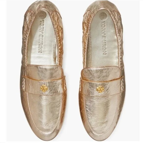 Tory Burch Ballet Loafer Spark Gold, Size 7.5 - Picture 1 of 9